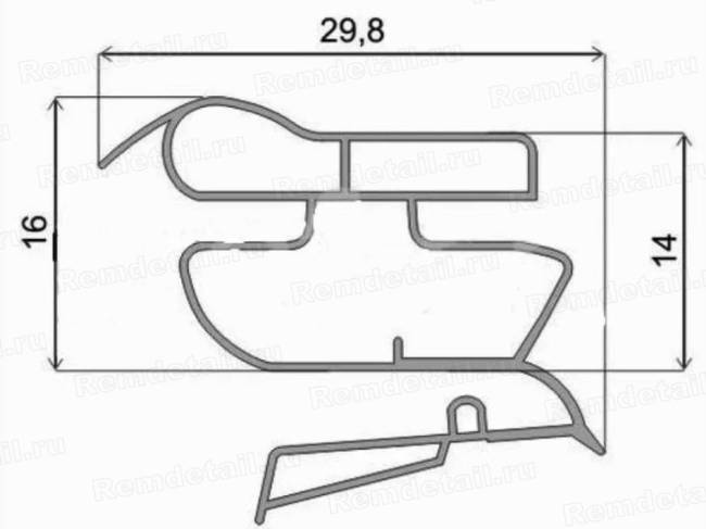 Уплотнитель 1120*570мм для холодильника Indesit Hotpoint Ariston 296682